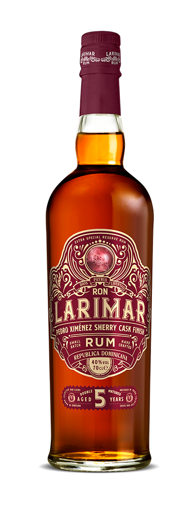 Pedro Ximénez Ron Larimar rum bottle
