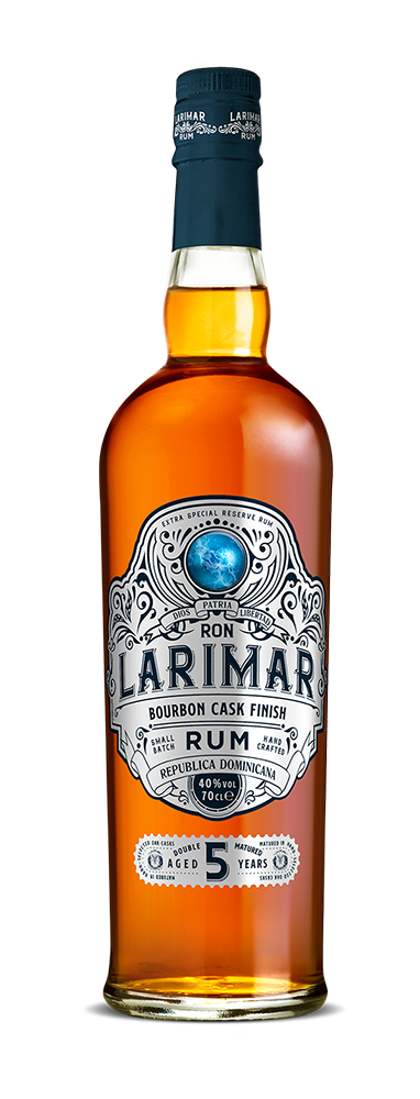 Bourbon Cask Ron Larimar rum bottle